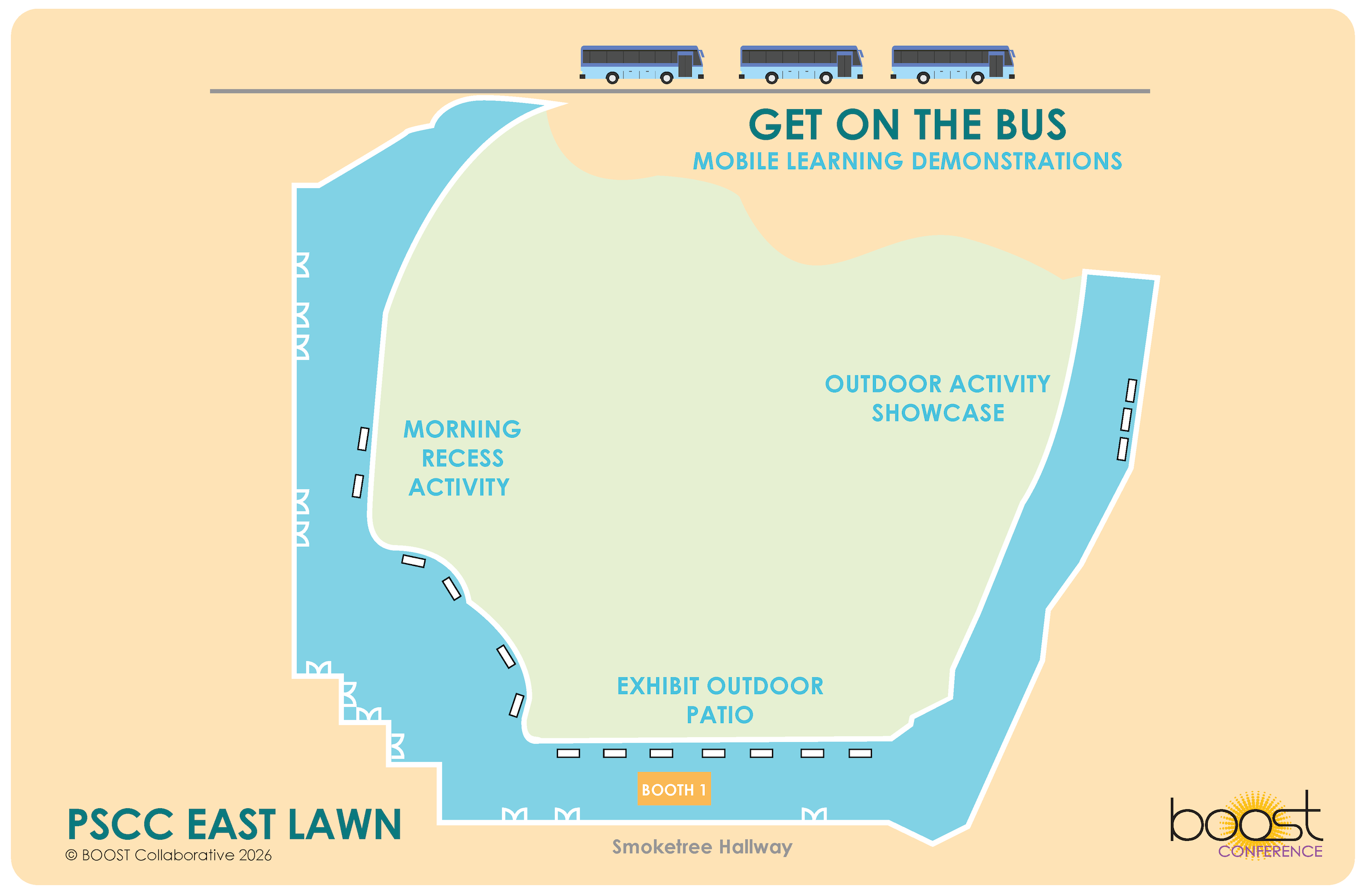 East Lawn Get On The Bus Exhibitor Outdoor Patio map