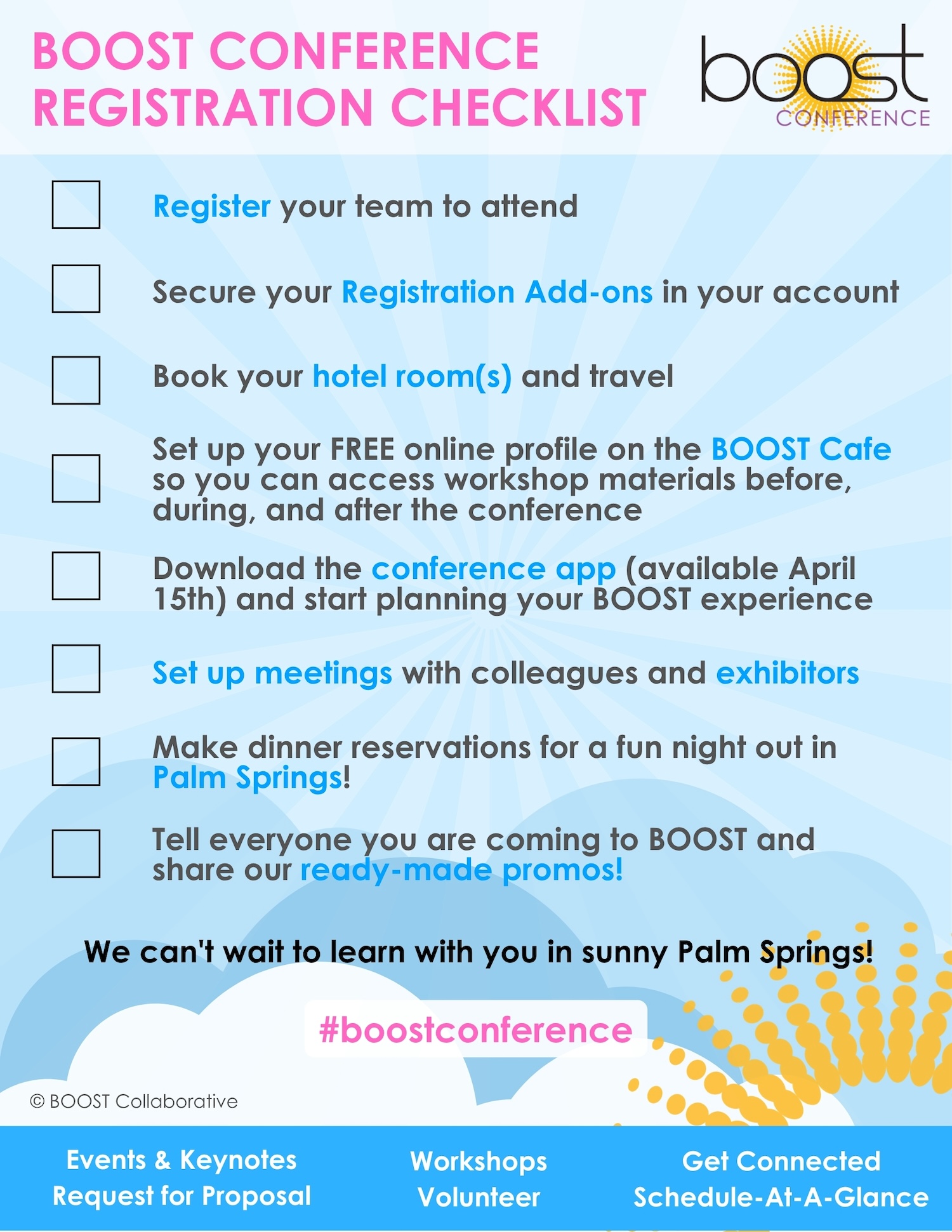 BOOST Registration Checklist 