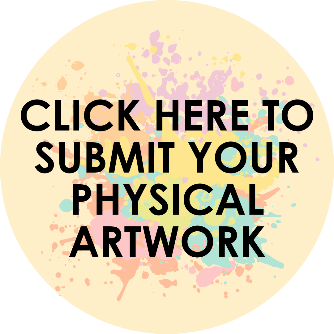 Physical student artwork button